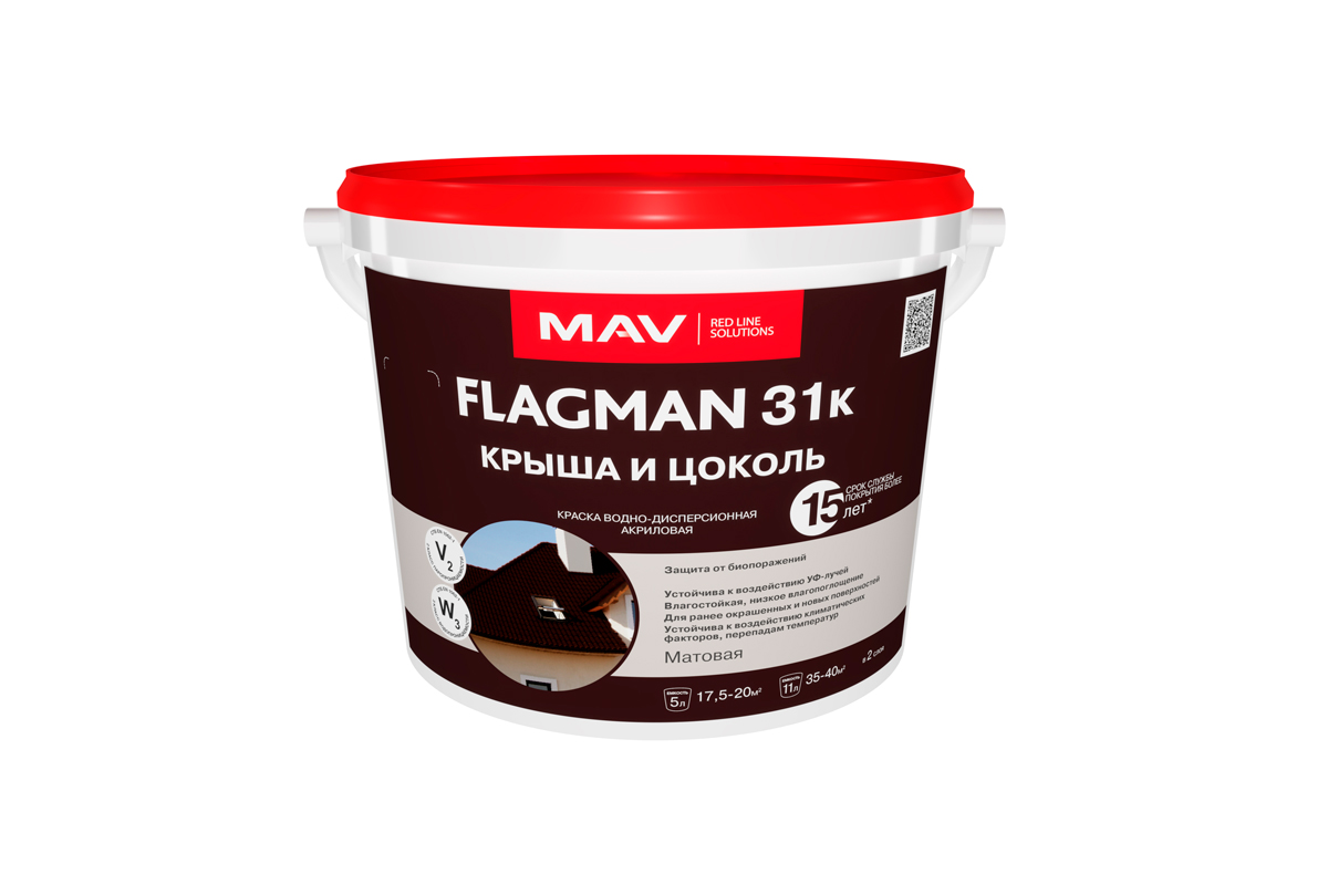 Краска ВД-АК FLAGMAN 31к шоколадно-коричневая 11л (14 кг)