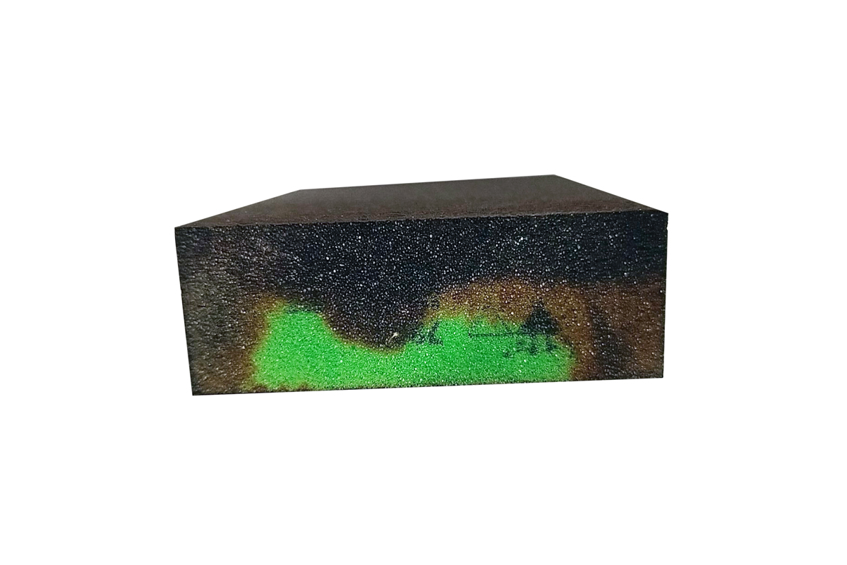 Абразивная губка 4-х сторонняя, синий поролон